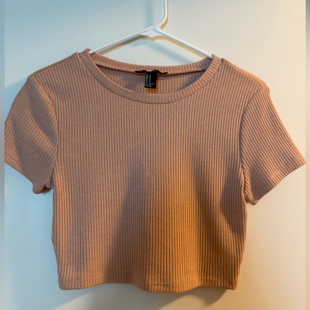 Forever 21 Ribbed Pink Crop Top